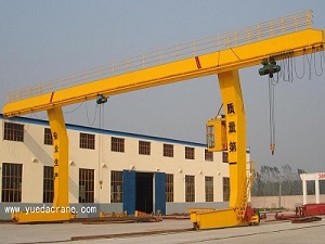 L model single girder gantry crane with electric hoist