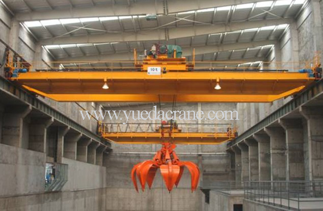 overhead travelling double beam grab crane